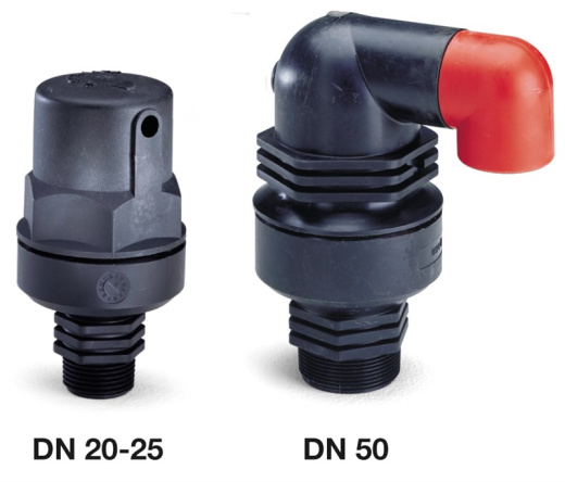 Клапан воздушный комбинированный AVK серия 701/40 PN16 DN50 (2" BSP) из полиамида (основание из латуни)