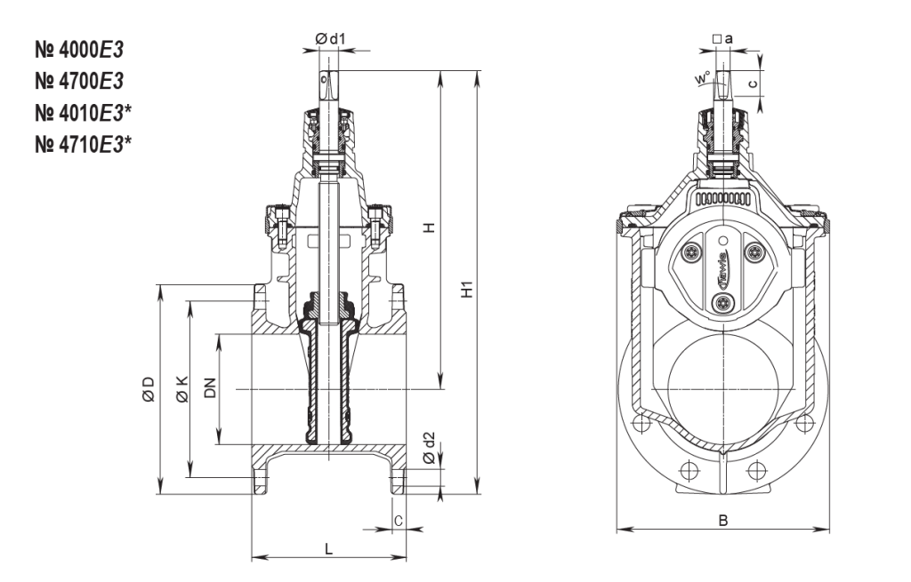 Задвижка HAWLE 4010e3 Задвижка HAWLE 4010e3