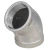 Отвод (полуотвод) DN.ru ВР-ВР-304 1 1/2″ Ду40 Ру16 угол 45°, корпус - нержавеющая сталь 304, присоединение - внутренняя / внутренняя резьба